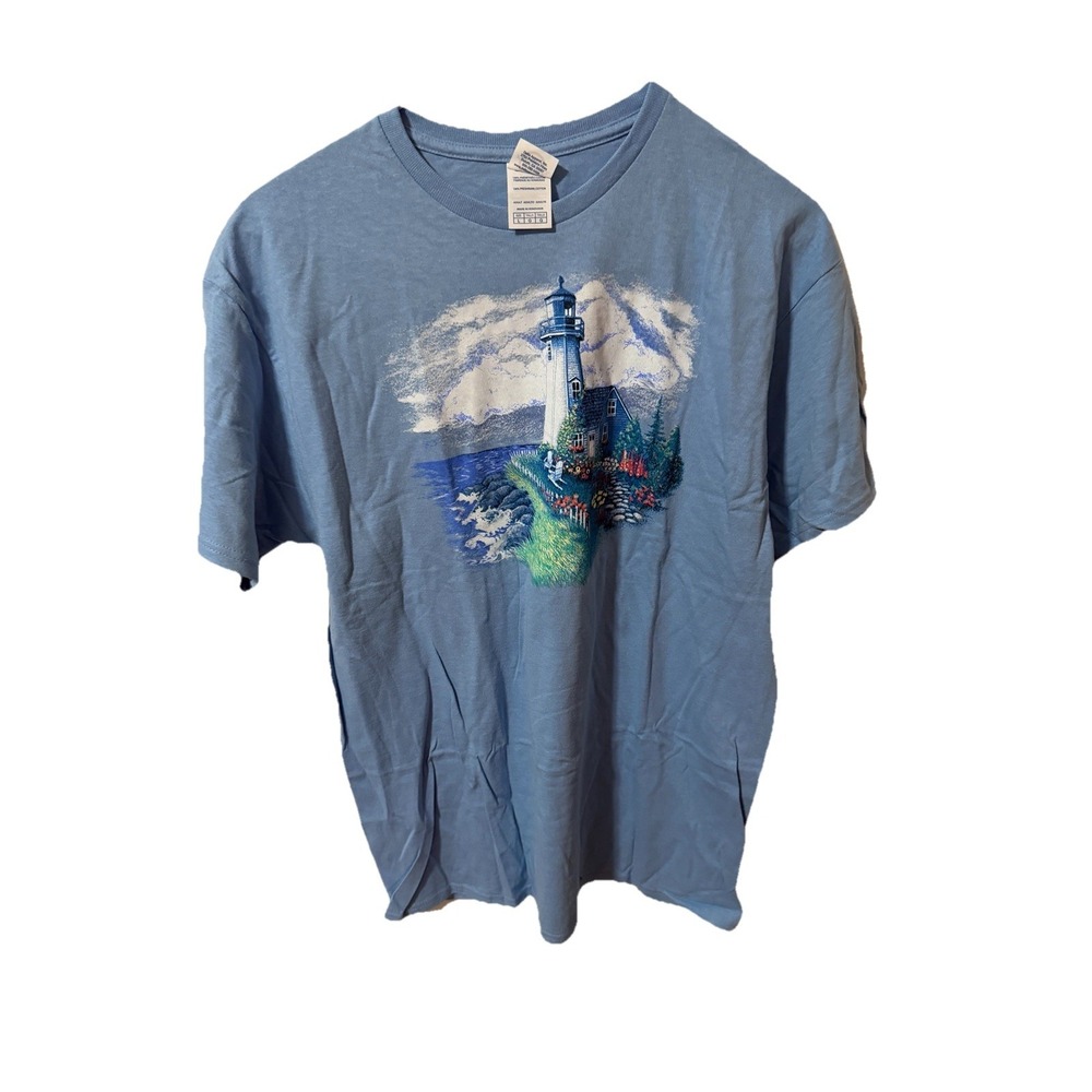Delta lighthouse scenic graphic Tee Size L